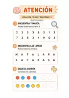 Vista previa - Hojas de trabajo - Cuadernillo Funciones ejecutivas - página 3