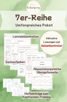 Vorschau - Unterrichtsreihen - 7er-Reihe Komplettpaket | Fokusheft, Arbeitsblätter & Lösungen | Einmaleins Grundschule - Deckblatt