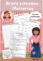 Vorschau - Arbeitsblätter - Brief schreiben: Muttertag, ab Klasse 2 - Deckblatt