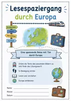 Vorschau - Arbeitsblätter - Lesespaziergang durch Europa - Deckblatt