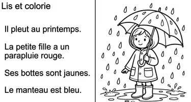 Aperçu - Matériel pour travaux manuels / dessin - Lecture je lis et colorie printemps-été - Page 1