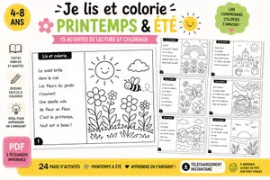 Aperçu - Matériel pour travaux manuels / dessin - Lecture je lis et colorie printemps-été - Page de couverture
