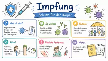 Vorschau - Arbeitsblätter - AB mit Fragen zum Thema "Impfung" + Lösungsblatt + Infografik - Seite 1