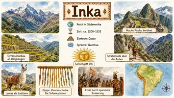 Vorschau - Arbeitsblätter - AB mit Fragen zum Thema "Inka" + Lösungsblatt + Infografik - Seite 1