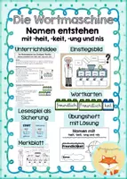 Vorschau - Stundenentwürfe - Die Wortmaschine – Nomen bilden mit -heit, -keit, -ung und -nis - Deckblatt