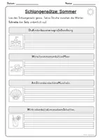 Vorschau - Arbeitsblätter - Satzbautraining: Sommer | Schüttel- & Schlangensätze | Kl. 1-3 - Seite 2