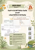 Vorschau - Stundenentwürfe - bio-psycho-soziale Einflussfaktoren einer Sucht (Klasse 8) - Deckblatt