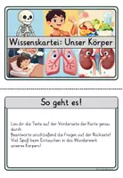 Vorschau - Stationenlernen - Wissenskartei Unser Körper 🫀🧬 | 16 Themenkarten inkl. Fragen & Lösungen | Klasse 3 bis 4 | Lesen & Sachunterricht - Seite 3