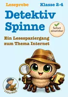 Vorschau - Arbeitsblätter - Kostenlose Leseprobe: Detektiv Spinne – Ein klebriger Fall | Lesespaziergang Internet Grundschule - Deckblatt