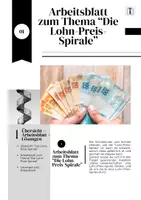 Vorschau - Arbeitsblätter - Arbeitsblatt zum Thema Die Lohn-Preis-Spirale - Deckblatt