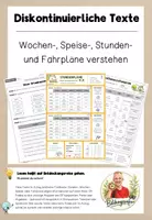 Vorschau - Arbeitsblätter - Diskontinuierliche Texte - Wochenpläne, Stundenpläne, Fahrpläne, Speisepläne - Deckblatt