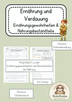 Vorschau - Unterrichtsreihen - Essgewohnheiten & Bestandteile der Nahrung inkl. Tafelmaterial - Deckblatt