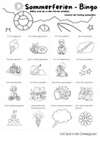 Vorschau - Arbeitsblätter - Sommerferien-Bingo - Seite 1