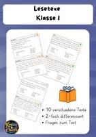 Vorschau - Arbeitsblätter - Lesetexte für Klasse 1 - differenziert - Deckblatt