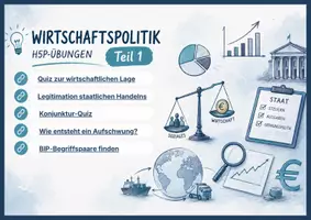 Vorschau - Interaktives Material - Digitale Übungen (H5P) zum Inhaltsfeld Wirtschaftspolitik (Sozialwissenschaften) - Deckblatt