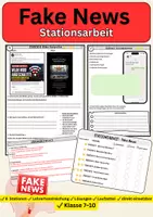 Vorschau - Unterrichtsreihen - Fake News erkennen – Stationenlernen | Medienkompetenz | Deutsch Klasse 7–10 - Deckblatt