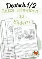 Vorschau - Arbeitsblätter - Sätze schreiben zu Bildern – Schreibanlässe für Klasse 1/2 - Deckblatt