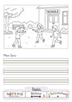 Vorschau - Arbeitsblätter - Sätze schreiben zu Bildern – Schreibanlässe für Klasse 1/2 - Seite 1
