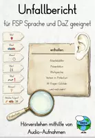 Vorschau - Arbeitsblätter - Unfallbericht schreiben - Hörverstehen fiktiver Notrufe - Deckblatt