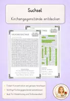 Vorschau - Arbeitsblätter - Suchsel Kirchengegenstände Kirchenraum - mit Lösung - Deckblatt