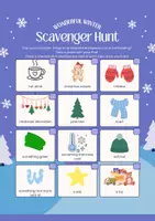 Vorschau - Arbeitsblätter - Winter Scavenger Hunt / Schnitzeljagd - Deckblatt