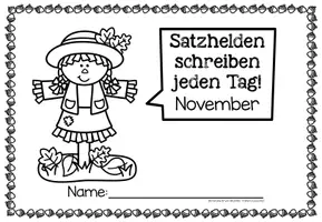 Vorschau - Arbeitsblätter - Sätze schreiben / Satz des Tages / Schüttelsätze (Druckschrift) schreiben Herbst November - Seite 1