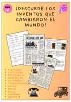 Vista previa - Hojas de trabajo - Descubre la Historia de los Inventos. - Portada
