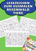 Vorschau - Mal- und Bastelvorlagen - Regenwald-Lesezeichen zum Ausmalen - Deckblatt