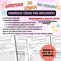 Vista previa - Hojas de trabajo - Cuadernillo de Lógica de Verano: Desafíos para Mentes Curiosas - Portada