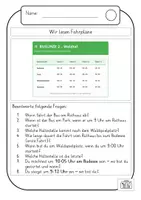 Vorschau - Arbeitsblätter - Fahrpläne lesen lernen – vom Ablesen bis zum Umsteigen - Deckblatt