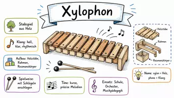 Vorschau - Arbeitsblätter - Lernposter + Arbeitsblätter zum Thema "Xylophon" + Lösung & MP3 + Mindmap + Infografiken - Seite 2