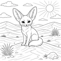 Vorschau - Mal- und Bastelvorlagen - Wüstenfuchs Ausmalbilder (50 Malvorlagen) inkl. Stundenentwurf (PDF) - Seite 1