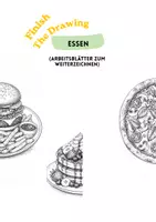 Vorschau - Stundenentwürfe - Kreative Zeichenübung Kunst – Speisen fertig zeichnen | ohne Vorbereitung - Deckblatt