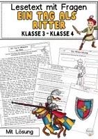 Vorschau - Arbeitsblätter - Lesetext Ritter, Klasse 3, Klasse 4 (Grundschule, Lesen und Verstehen) - Deckblatt