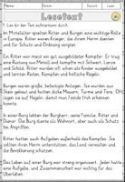 Vorschau - Arbeitsblätter - Ritter und Burgen, Lesen und Verstehen Arbeitsblätter mit Lesetext, Fragen - Seite 2