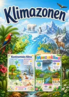 Vorschau - Poster - Lernkarte – Klimazonen – Sachunterricht – Lebensräume der Erde 4. Klasse - Deckblatt