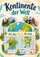 Vorschau - Poster - Lernkarte – Kontinente der Welt – Sachunterricht – Kontinente und Weltmeere 3. Klasse - Deckblatt