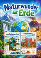 Vorschau - Poster - Lernkarte – Naturwunder der Erde – Sachunterricht – Naturphänomene 3. Klasse - Deckblatt