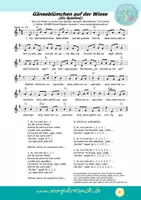 Vorschau - Arbeitsblätter - MUSIKPAKET mit Noten & MP3s - Gänseblümchen auf der Wiese - FRÜHLING SOMMER WIESE - Seite 1
