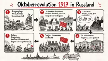 Vorschau - Arbeitsblätter - Lernposter + Arbeitsblätter zum Thema "Was geschah in der Oktoberrevolution 1917 in Russland?" + Lösung & MP3 + Mindmap + Infografik - Seite 2