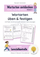 Vorschau - Arbeitsblätter - Wortarten gemischt | Arbeitsblätter + Lernzielkontrolle | Klasse 2 - Deckblatt