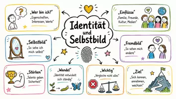 Vorschau - Arbeitsblätter - Lernposter + AB mit Fragen zum Thema "Identität und Selbstbild" + Lösungsblatt + Mindmap + Infografik - Seite 2