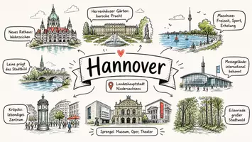 Vorschau - Arbeitsblätter - AB mit Fragen zum Thema "Hannover" + Lösungsblatt + Infografik - Seite 1