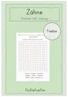 Vorschau - Arbeitsblätter - Zähne: Suchsel (Freebie) - Deckblatt