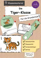 Vorschau - Lehrpläne/Lehrermaterial - Material Namensschilder Paket Tiger - Deckblatt