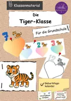 Vorschau - Lehrpläne/Lehrermaterial - Geburtstagskalender Tigerklasse - Deckblatt