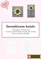 Vorschau - Mal- und Bastelvorlagen - Sonnenblumen basteln Vorlage - Deckblatt