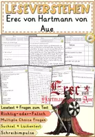 Vorschau - Arbeitsblätter - Erec von Hartmann von Aue, Lesen und Verstehen Arbeitsblätter mit Lesetext, Fragen - Deckblatt