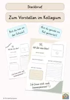 Vorschau - Anderer Materialtyp - Steckbrief zum Vorstellen im Kollegium - Deckblatt
