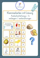 Vorschau - Spiele - Auslautverhärtung p - b - Klasse 3-4 - verlängern - weiterschwingen - Klammerkarten - Deckblatt